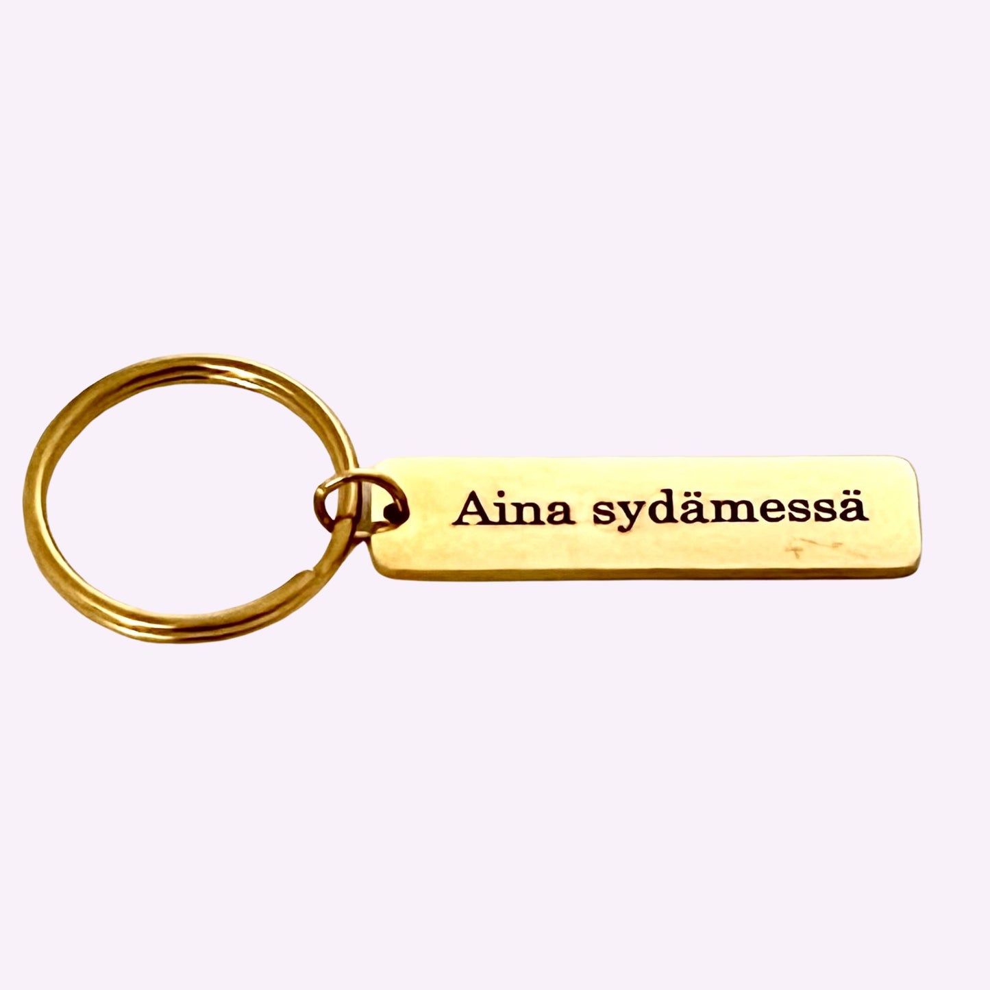 Nimikoitu avaimenperä, ruostumatonta terästä
