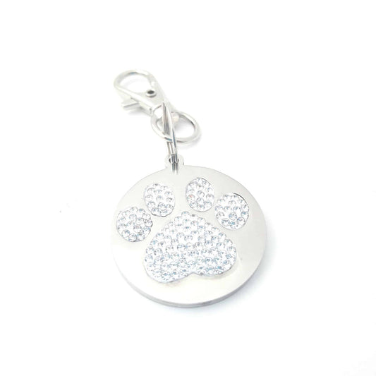 Koiralle kimaltava pyöreä nimilaatta