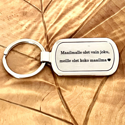 Avaimenperä omalla tekstillä