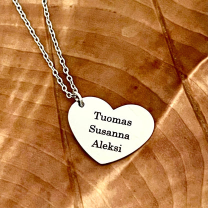 Lahja äidille, nimikoru lasten nimillä, Tuomas, Susanna, Aleksi