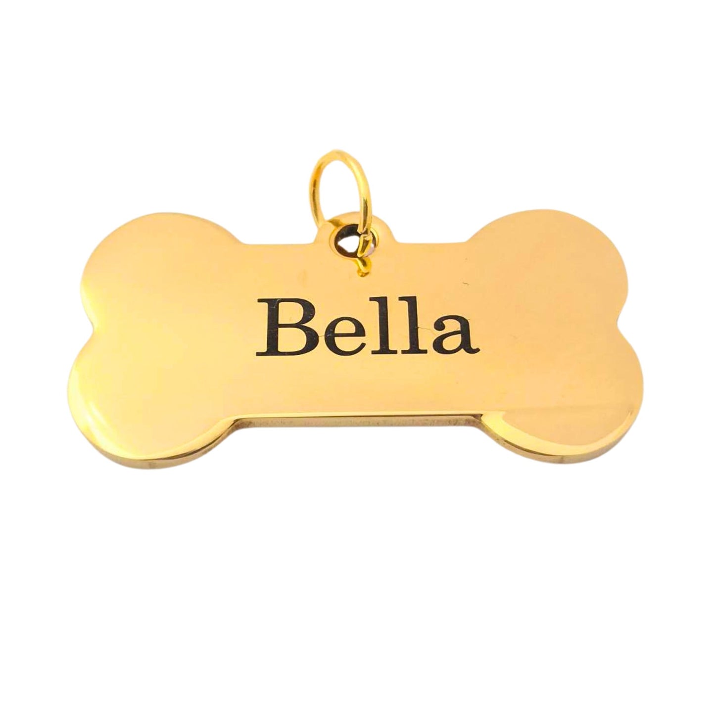 Koiran nimilaatta kullanvärinen, ruostumaton teräs