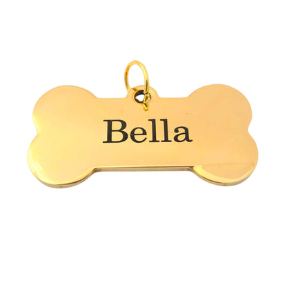 Koiran nimilaatta kullanvärinen, ruostumaton teräs